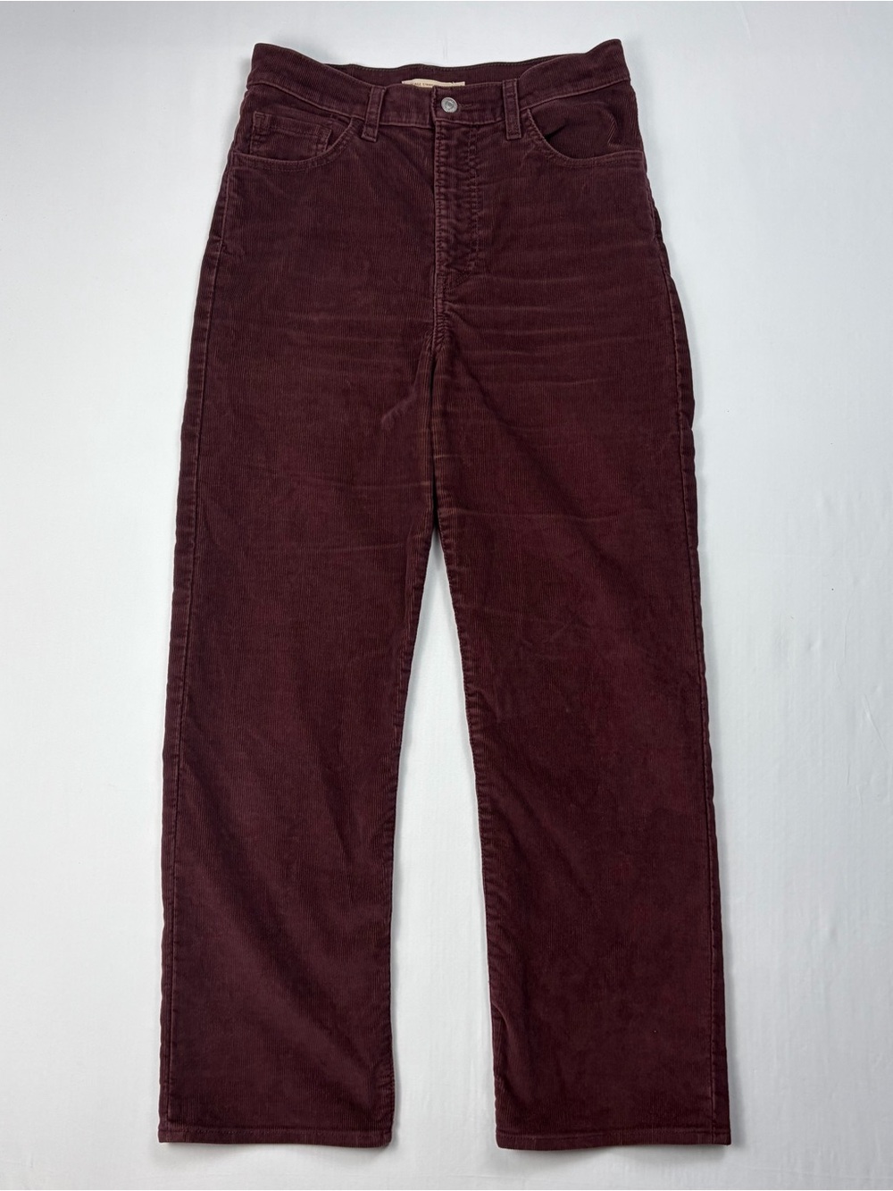 Levi’s Ribcage Straight Ankle Corduroy Pants Women’s 28 Burgundy High Rise